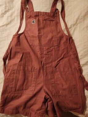 Lucy & Yak Pink Dungarees Cotton Overall Shorts Romper